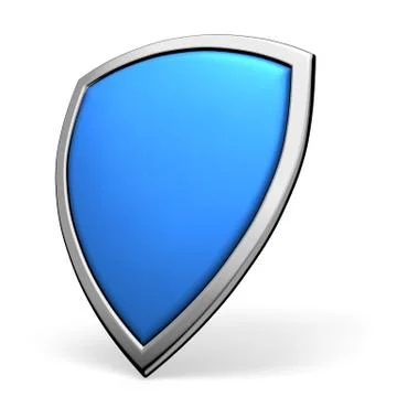 Blue shield on white Stock Illustration