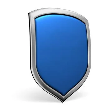 Blue shield on white Stock Illustration