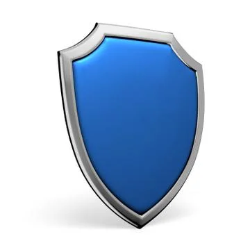Blue shield on white Stock Illustration