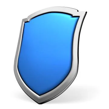 Blue shield on white Stock Illustration
