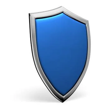 Blue shield on white Stock Illustration