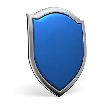 Blue shield on white Stock Illustration