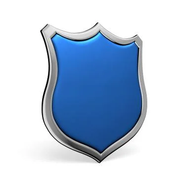 Blue shield on white Stock-Illustration