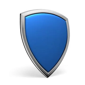 Blue shield on white Stock Illustration