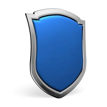 Blue shield on white Stock Illustration