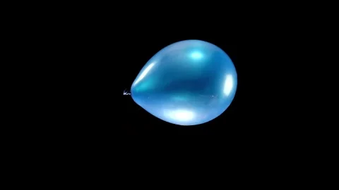 Blue Shining Balloon Falling in Slow Motion – Green Screen Clip for Custom Stock Footage 304318204
