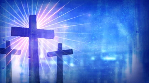 Blue Shining Cross Stock Footage 50760430