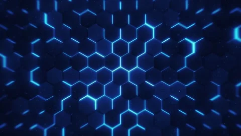 Blue Shining Honey Beehive Hexagons Background Stock Footage 346632103