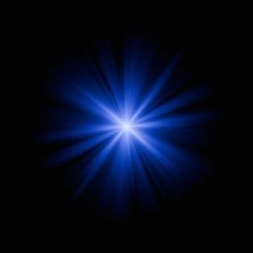 Blue Shining Light Spotlight Spark Lens Flare Overlay: Bright Light Source .. イラスト素材