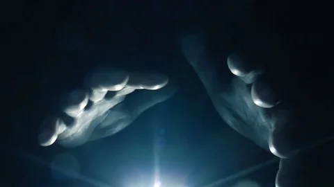 Blue shining in the night Stock Footage 80717999