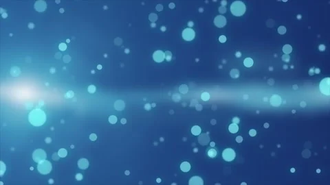 Blue shining particles with soft light rays on gradient blue background. Stock Footage 243939932