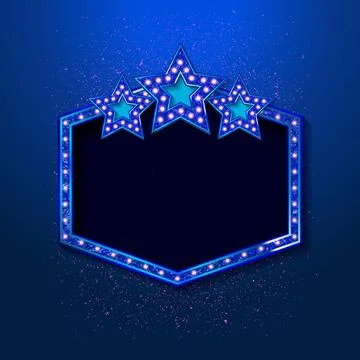 Blue Shining retro light banner Stock Illustration