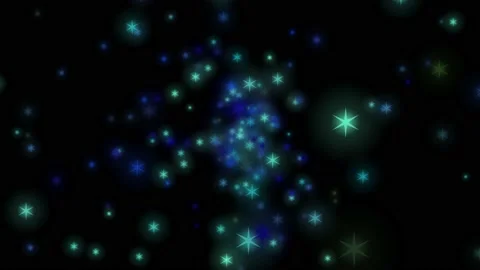 Blue shining star particles in motion design on black background Vídeo Stock 135246994