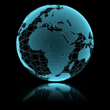 Blue shining transparent earth globe Stock Illustration