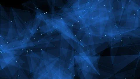 Blue shining triangle plexus shape glowing digital, futuristic background Stock Illustration