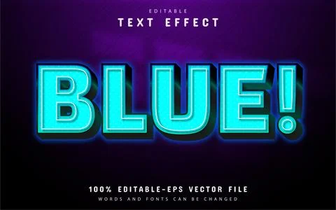 Blue shiny 3d text effect editable Stock Illustration