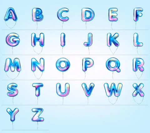 Blue shiny alphabeth Stock Illustration
