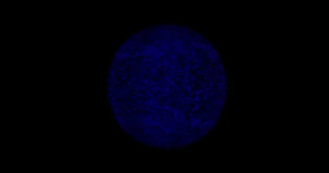 Blue shiny blinking quantum particles sphere on a black background. Stock Footage 264048767