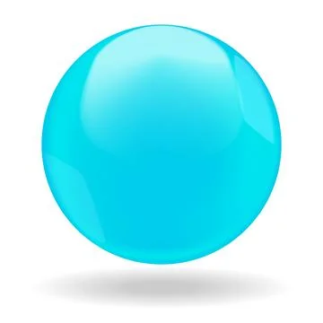 Blue shiny bubble or round drop isolated on white background Stock Illustration