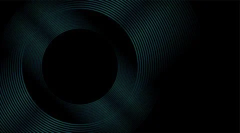 Blue shiny circular lines abstract futuristic tech background Stockillustratie