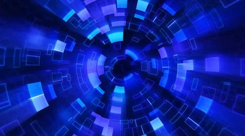 Blue shiny circular segments blinking loop Stock Footage 10682310
