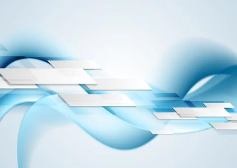 Blue shiny hi-tech motion waves background Illustrazione stock