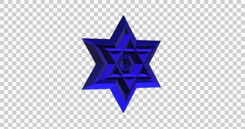 Blue shiny rotating  star 3 d motion graphic with alpha matte background Vidéo 54458702