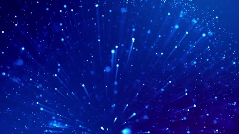 Blue shiny sparkling particles with light rays move in a viscous liquid. It is Stock Footage 130171809