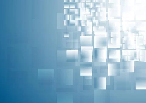 Blue shiny squares tech background Illustrazione stock