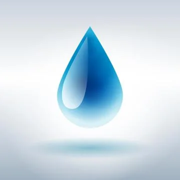 Blue shiny water drop. Vector illustration Illustrazione stock