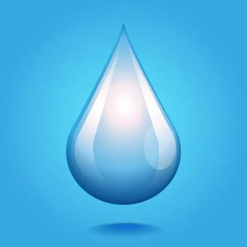 Blue shiny water drop vector Stock Illustration