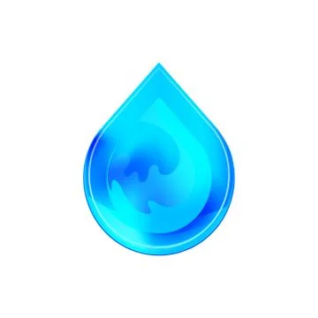 Blue shiny water drop. Vector illustration design template. Clean water, filt Ilustración de archivo