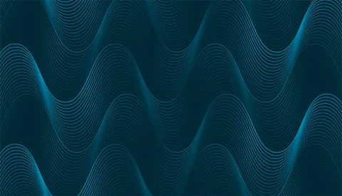 Blue shiny wavy lines abstract futuristic tech background イラスト素材