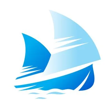 Blue ship sign Stock Illustration