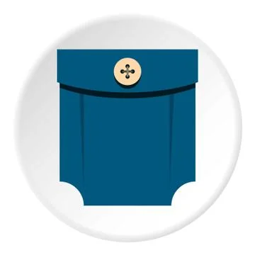Blue shirt pocket with button icon circle Illustrazione stock