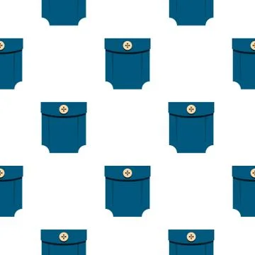 Blue shirt pocket with button pattern flat Stockillustratie