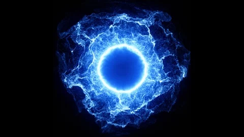 Blue shock wave with glowing core abstract 3d Stock Footage 98589435