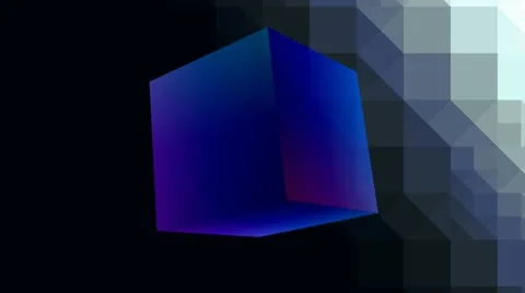 Blue shone cube Stock Footage 8841164