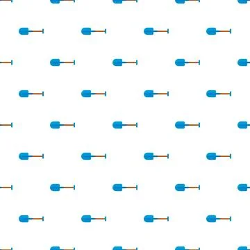 Blue shovel tool flat style seamless pattern Stock Illustration
