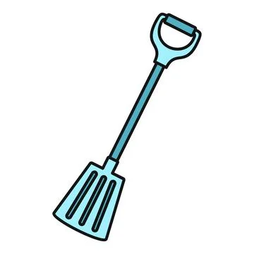 Blue shovel vector illustration with d handle design Illustration