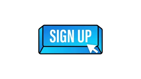 Blue sign up button in modern style. Business Motion graphics icon. Arrow icon Stock Footage 196872268