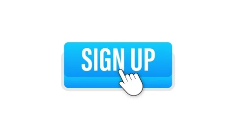 Blue sign up button in modern style. Business Motion graphics icon. Arrow icon Stock Footage 197023361