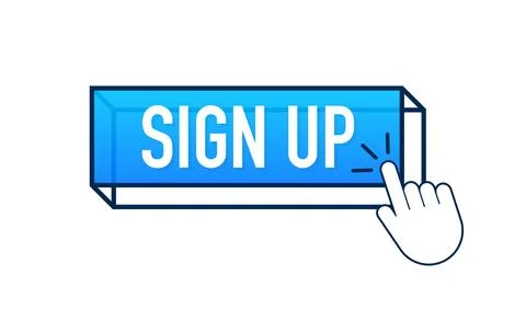Blue sign up button in modern style. Business vector icon. Arrow icon. Stockillustratie