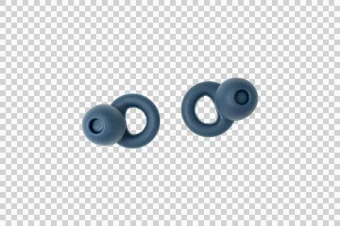 Blue Silicone Earbud Tips Pair, Isolated on Transparent Background PNG Stock Photos