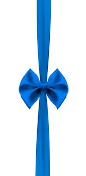 Blue silk bow with ribbon. Vector Illustration EPS10 Stock Illustration