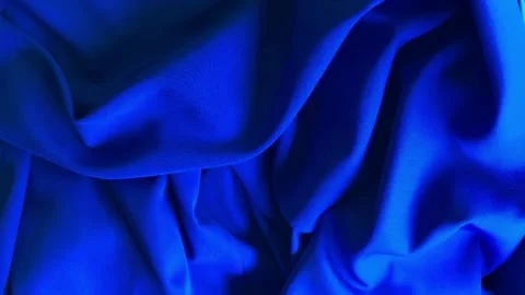 Blue silk fabric texture background, elegant flowing textile pattern and luxury Stock Footage 335364650