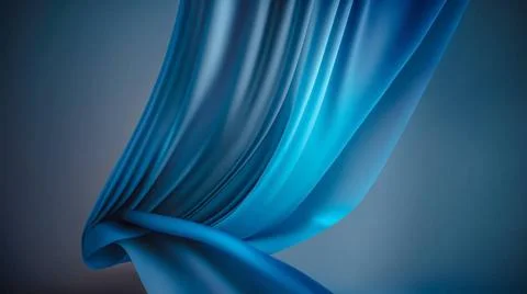 Blue Silk Waves Background 3D Abstract Design Background with Blue Silk Wa... Stock Photos