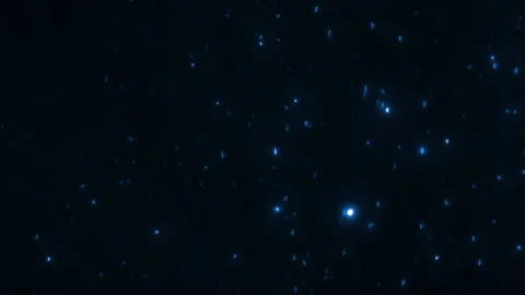 Blue Silver Futuristic Abstract Quantum Nano Energy Particles Loop Background Video stock 157293376