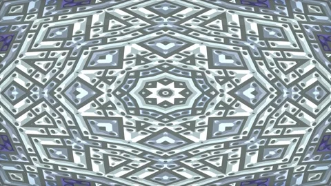 Blue silver geometric mandala with intricate symmetrical ornamental details Stock Footage 342887063