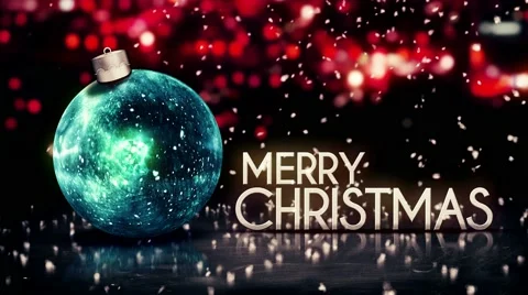 Blue Silver Merry Christmas Bokeh Beautiful 3D Red  Loop  - 4K Resolution Stock Footage 40545406